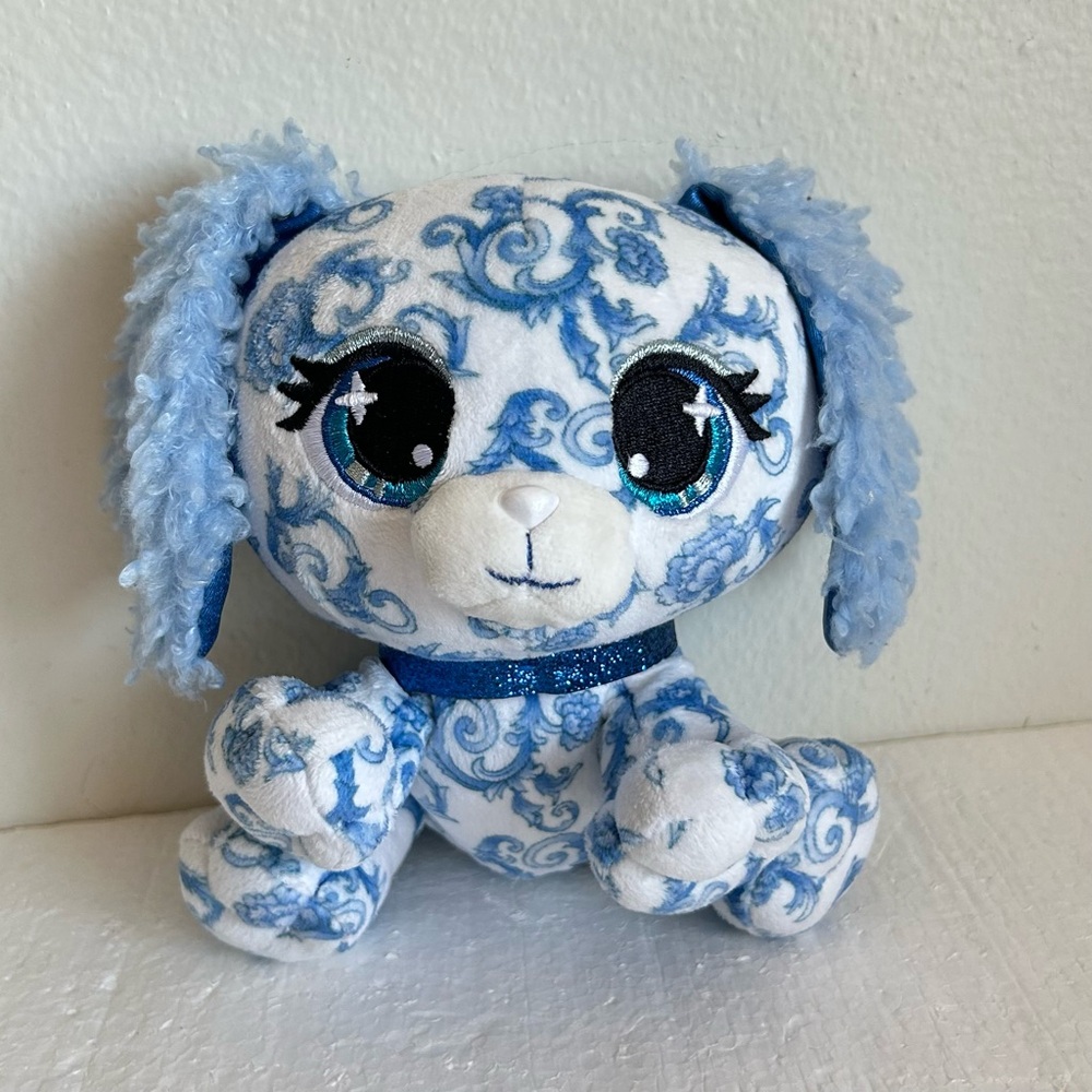 P.Lushes Pets Lin Lebleu Plush Jet Setters Collection Blue French Toile Pattern